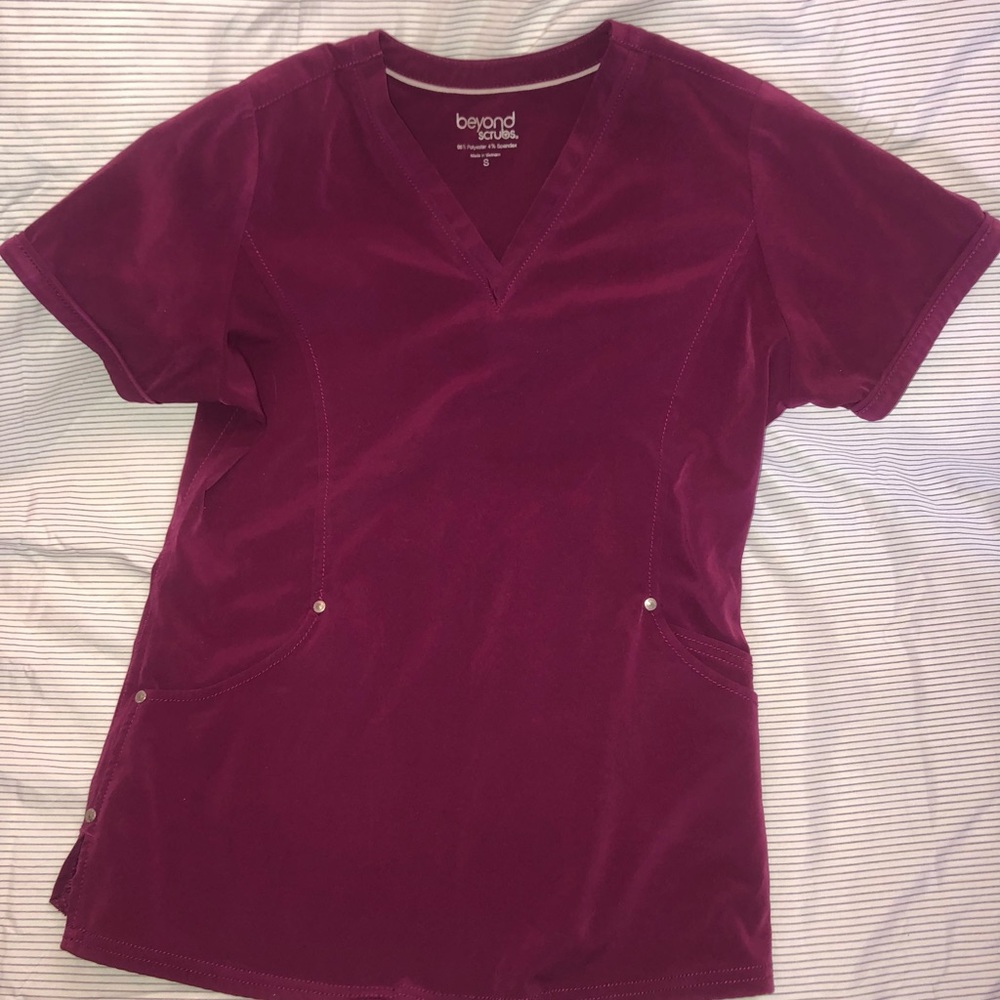 Women’s burgundy scrub top